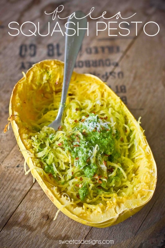 Paleo squash pesto- this is a quick and healthy recipe replacement for pasta- and it tastes so much better!